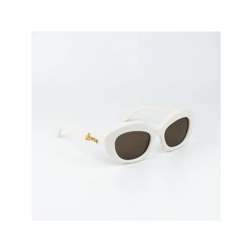 Loewe CURVY Women Sunglasses Ivory Brown Square LW40153I 25E NEW AUTHENTIC